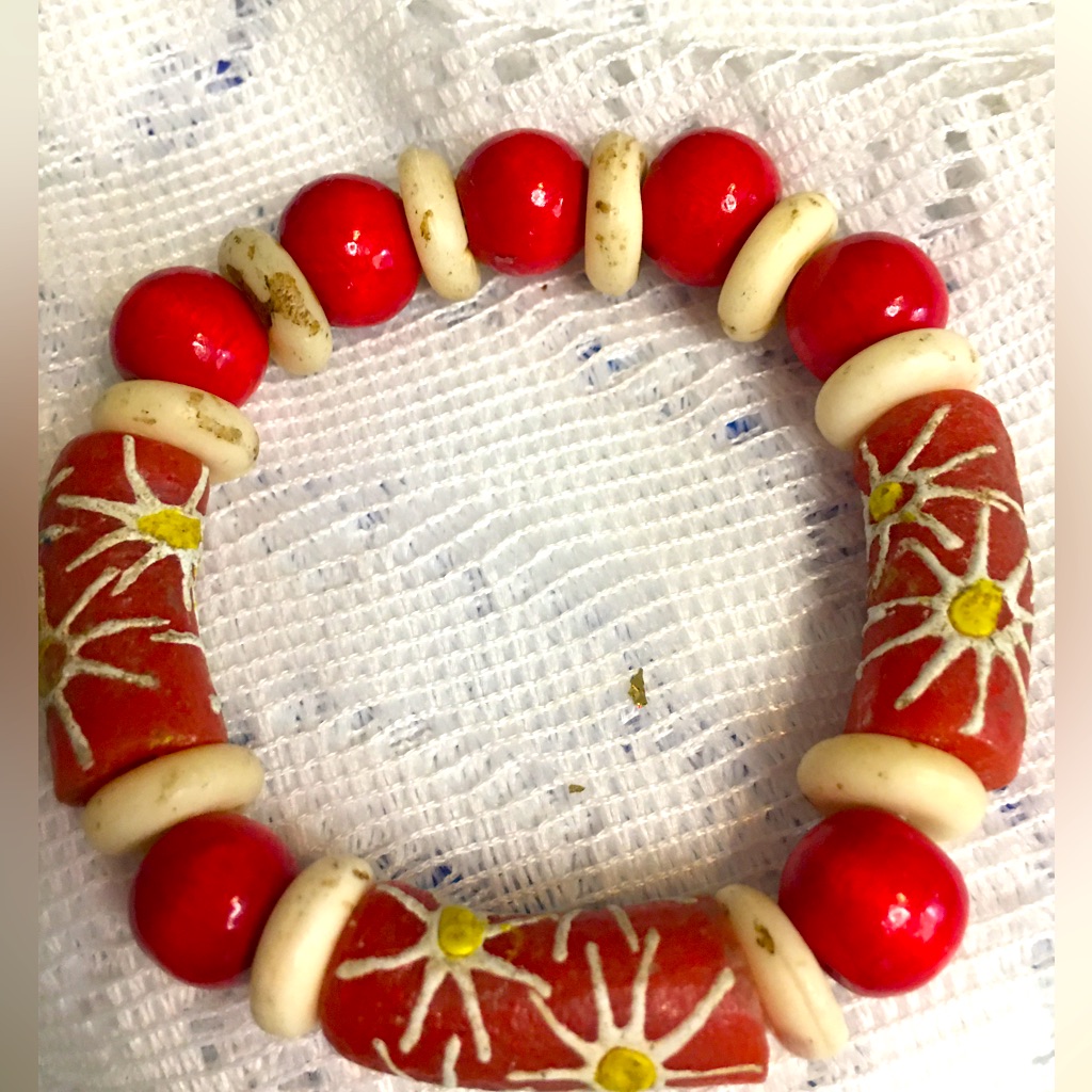 African Glass Beaded Bracelet